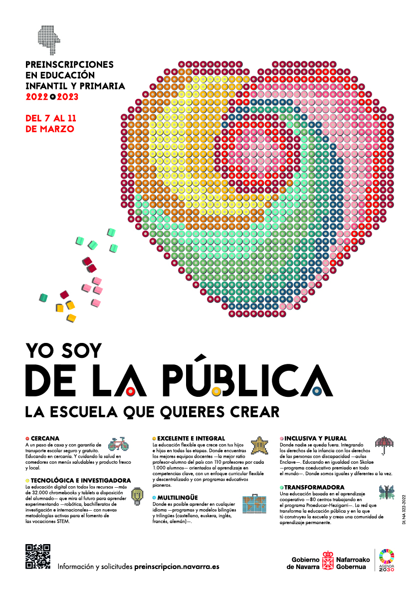 Se presenta la campaña “Yo soy de la pública” para animar a la inscripción del alumnado en la red educativa pública de Navarra
